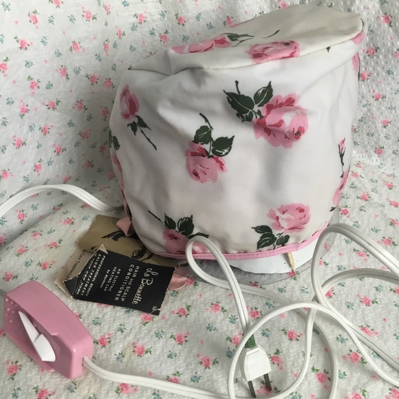 ✨Vintage Shabby Chic Pastel Pink Rose Electric Thermal Heat Spa Treatment Hat - Picture 1 of 4